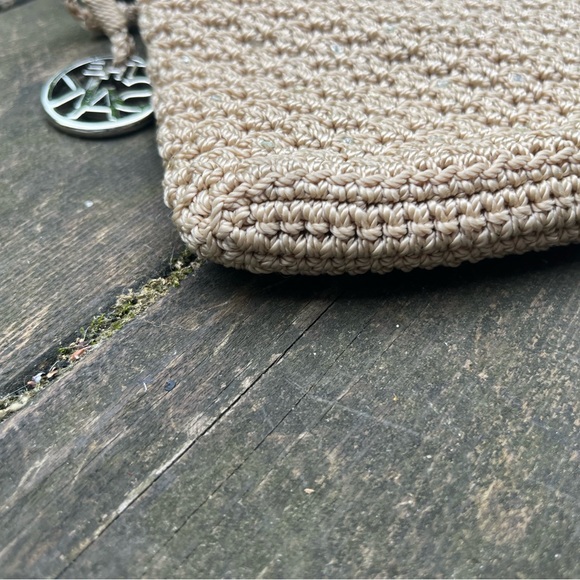 The Sak Cream Woven Vintage Purse w silver hardware - Picture 5 of 9